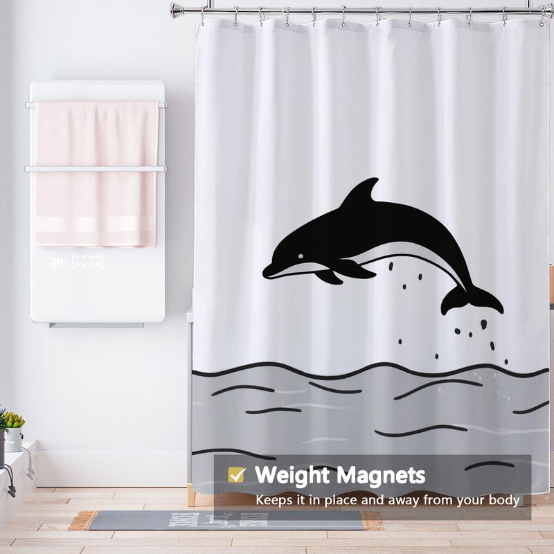 LLSCL Fabric Shower Curtain Liner with Magnets, Waterproof Hotel Quality, 72 x 72 Machine Washable - Image 4